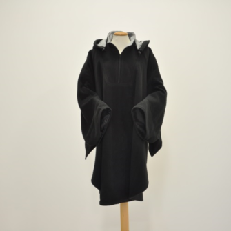 7. Fleece Cape Model 06 ZwartGrijs/Zwart SALE