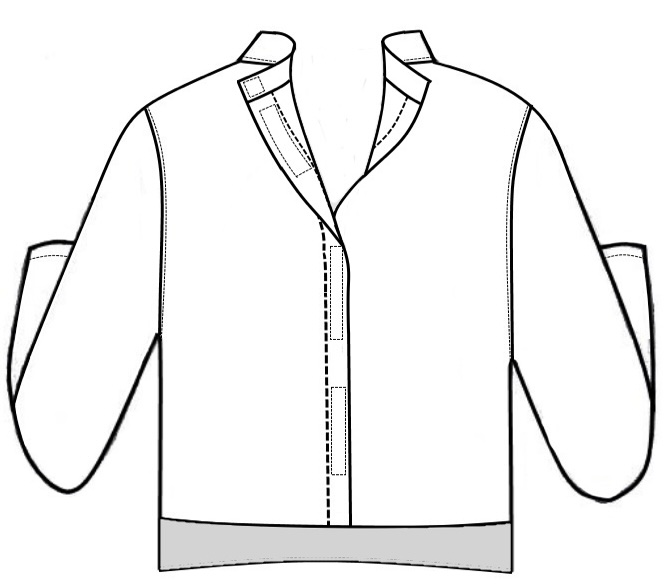 Foto achterkant jas kort recht